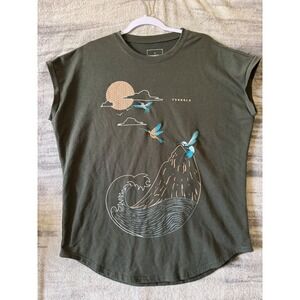 YoungLA 417 Olive Green Hummingbird Embroidered Muscle Tee Shirt YLA2221 Mens L